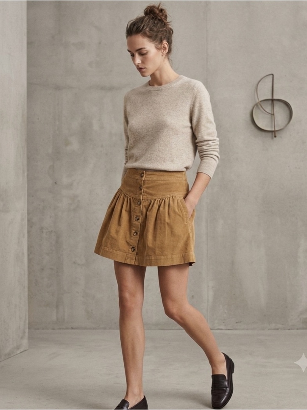 American Eagle Super High-Rise Tiered Corduroy Mini Skirt